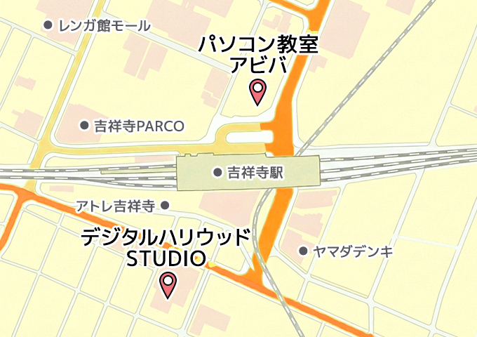 吉祥寺に教室があるwebデザインスクールマップ